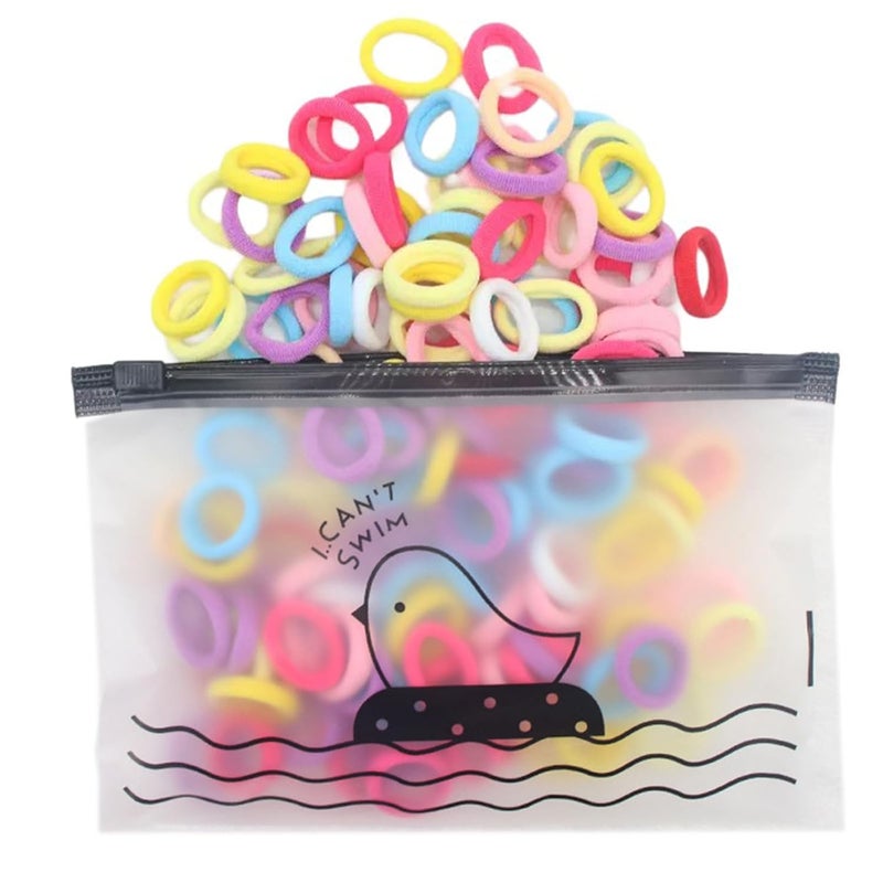 Hair Bobbles Scrunchies Ponytail Holder Elastic Hairbands For Women Girls Mixed Color 100pcs - Image 1